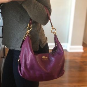 Coach Madison purple leather Hailey shoulder bag